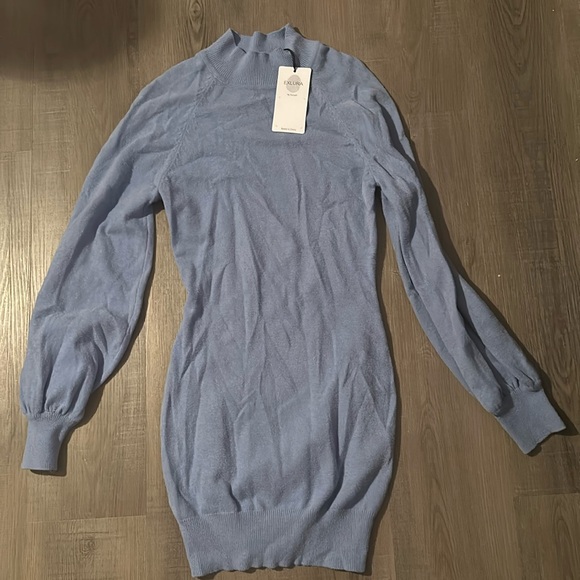 Baby Blue Sweater Dress NWT size Medium - Picture 1 of 3
